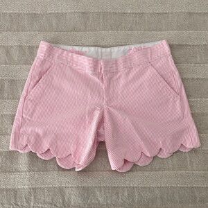 Lilly Pulitzer Pink/White Stripes 5" Buttercup Mid‎ Rise Short in Size 000